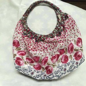Summer Hobo Purse Multicolor Floral Snap Dual Handle Phone Pocket L